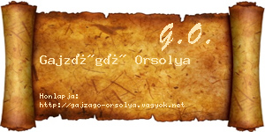 Gajzágó Orsolya névjegykártya